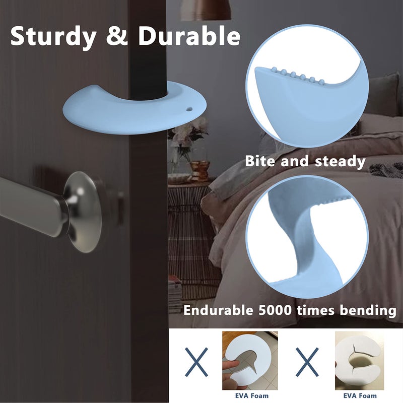 Neobay Door Pinch Guard and Door Slam Stopper  Durable Silicone Door Finger Pinch Guard  Prevents Finger Pinch Injuries  Slamming Doors  Door Safety for Kids  2 Packs Blue Basic. - Image 4
